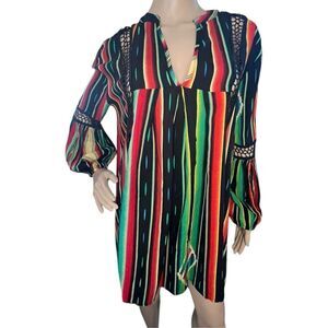 L&B Lucky And Blessed Loose Fit Striped Mini Dress With Knit Detailing